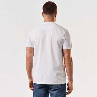 Heren Weekend Offender Blue Line Grafisch T-shirt in Wit - XL