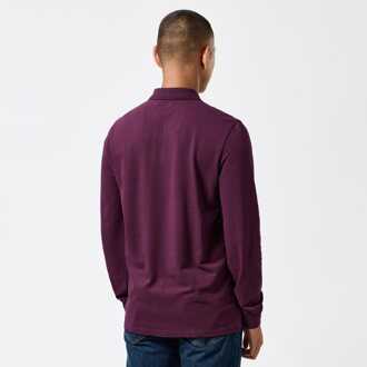 Heren Weekend Offender Dice Badge Lange Mouw Poloshirt in Berry Bessenrood