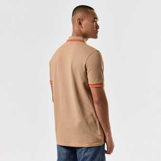 Heren Weekend Offender Levanto poloshirt met tip in cognac - maat Bruin