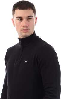 Heren Weekend Offender Paraguay 1/4 Zip Knit in Zwart - S