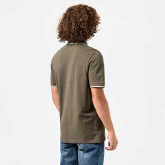 Heren Weekend Offender Shore Poloshirt met rits in Groen - maat S