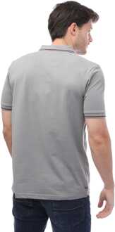 Heren Weekend Offender Spello poloshirt met bies in grijs - maat