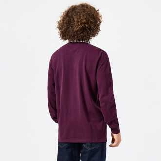 Heren Weekend Offender Walker geruite kraag poloshirt met lange mouwen in Berry Bessenrood