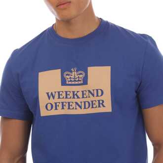 Heren Weekend overtreder McMoney T-shirt in Royal Blue Blauw - S