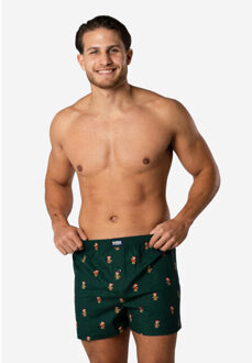 Heren wijde boxershorts kerst print 2-pack blauw/groen Veelkleurig - L