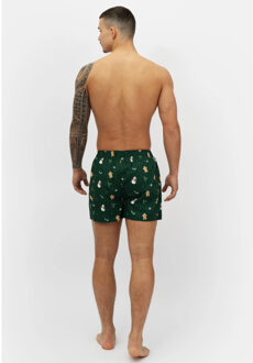 Heren wijde boxershorts kerst print 2-pack lichtblauw/groen - XL