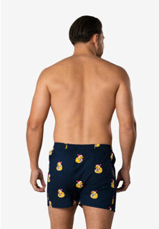 Heren wijde boxershorts kerst print duck Blauw - L