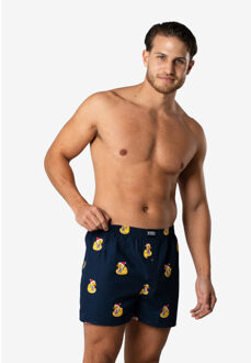 Heren wijde boxershorts kerst print duck Blauw - XL