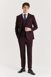 Heren wijnpakbroek Prince of Wales formele broek Rood - 38 (Taille)
