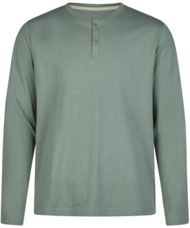 Heren winter pyjama set lang gestreept Groen - XL