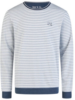 Heren winter pyjama set lang interlock blauw gestreept - maat XXL Veelkleurig