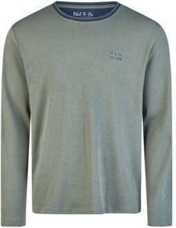 Heren winter pyjama set lang interlock groen/grijs - XXL