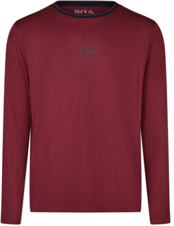 Heren winter pyjama set lang rood/grijs geruit Veelkleurig