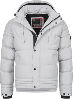 heren winterjas AS-281 met teddyvoering en afneembare capuchon Grijs - 3XL