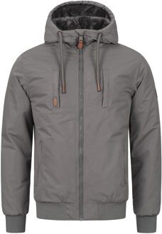 heren winterjas AS-320 met teddyvoering & capuchon – warm & stoer Grijs