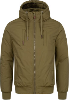 heren winterjas AS-320 met teddyvoering & capuchon – warm & stoer Groen - L