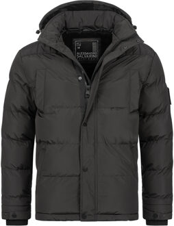 heren winterjas AS-326 met teddyvoering en afneembare capuchon Grijs - XL