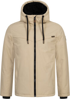 heren winterjas AS-331 met teddyvoering en capuchon Beige - L