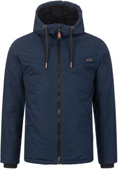 heren winterjas AS-331 met teddyvoering en capuchon Blauw - L