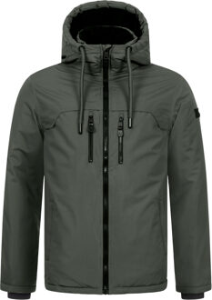 heren winterjas AS-332 met teddyvoering en capuchon Zwart