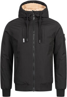 Heren Winterjas AS-431 – Warm Met Teddyvoering & Capuchon Zwart