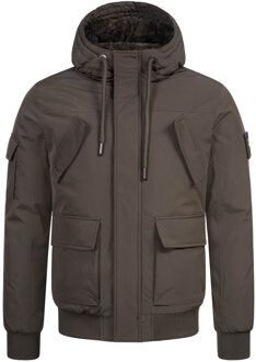 Heren Winterjas AS-432 – Klassiek Ontwerp Met Capuchon & Fleecevoering - maat Grijs