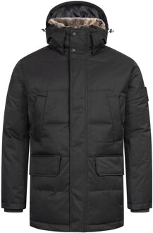 Heren Winterjas AS-456 – Stijlvol, Waterafstotend Met Afneembare Capuchon Zwart - L