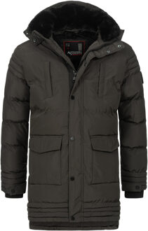 heren winterjas AS285 met teddyvoering en afneembare capuchon Grijs - 2XL