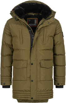 heren winterjas AS285 met teddyvoering en afneembare capuchon Groen - XL