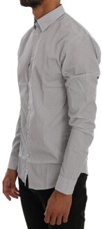 Heren Wit Blauw Geruit Casual Katoenen Regular Fit Overhemd Veelkleurig - XL