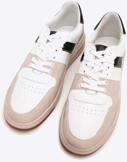 Heren wit en beige eco-leren sneakers - maat