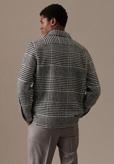 Heren Wollen Overhemd Zwart/Wit geruit