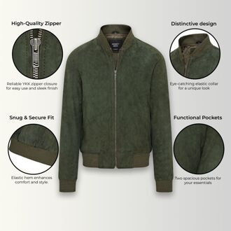 Heren zacht geit su�de MA-1 Varsity bomberjack - Dalian - maat 5XL Groen