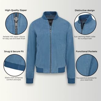 Heren zacht geit su�de MA-1 Varsity bomberjack - Dalian - maat S Blauw