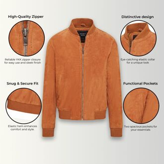 Heren zacht geit su�de MA-1 Varsity bomberjack - Dalian - maat XL Bruin