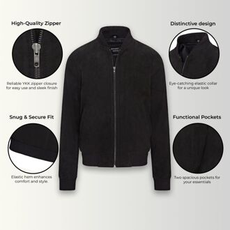 Heren zacht geit su�de MA-1 Varsity bomberjack - Dalian - maat XL Zwart