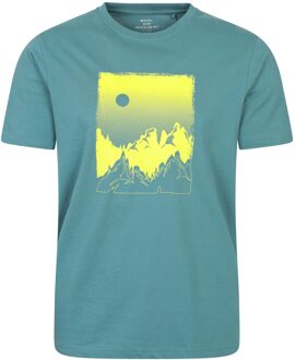 Heren Zonsopgang Organisch T-Shirt (Benzine) Blauw - M
