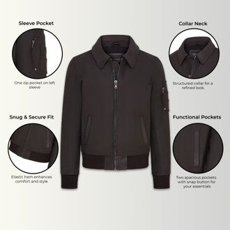 Heren Zwart A2 Rundleer Bomberjack-Eura - maat 2XL