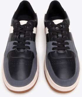 Heren zwart en grijs eco-leren sneakers - EU 43