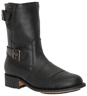 heren zwart lederen cowboylaarzen-route 66