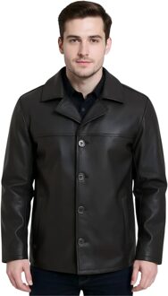 Heren zwarte Italiaanse leren blazer met 4 knopen - Gladstone