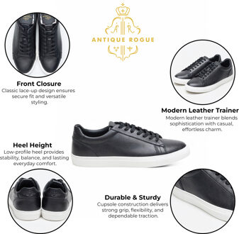 Heren Zwarte Leren Sneakers - Gibbs