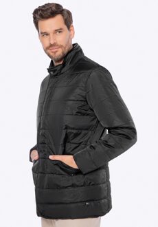 Heren Zwarte Nylon Gewatteerde Jas - maat S