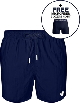 Heren Zwembroek Blauw + Gratis Microfiber boxershort