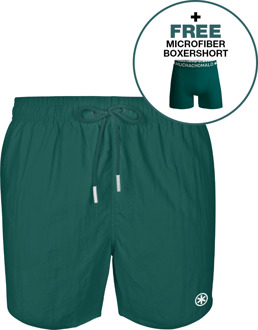 Heren Zwembroek Groen + Gratis Microfiber boxershort