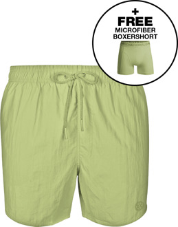 Heren Zwembroek Groen + Gratis Microfiber boxershort