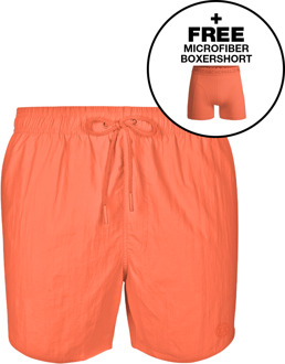 Heren Zwembroek Oranje + Gratis Microfiber boxershort