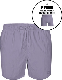 Heren Zwembroek Paars + Gratis Microfiber boxershort