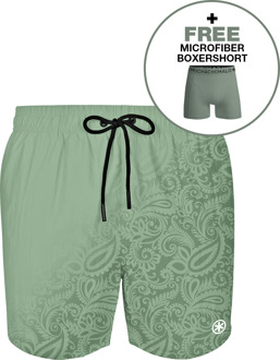 Heren Zwembroek Print + Gratis Microfiber boxershort