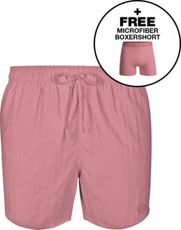 Heren Zwembroek Roze + Gratis Microfiber boxershort